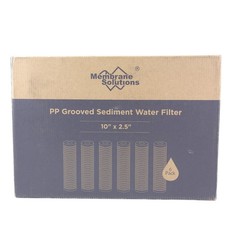 6 PK 10″x2.5″ PP Grooved Sediment Water Filter RO Whole House 5 Micron