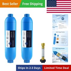 RV/Marine Water Filter with 1 Flexible Hose Protector, Greatly Reduces Bad Ta…