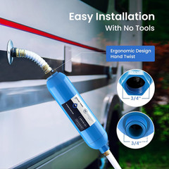 Rv/Marine Water Filter with 1 Flexible Hose Protector, Greatly Reduces Bad Taste