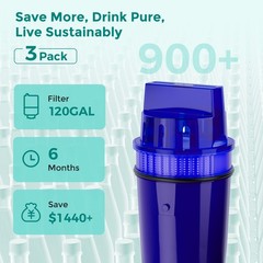 3-Pack Pitcher Water Filter Replacement PPF900Z NSF Certified System Filter