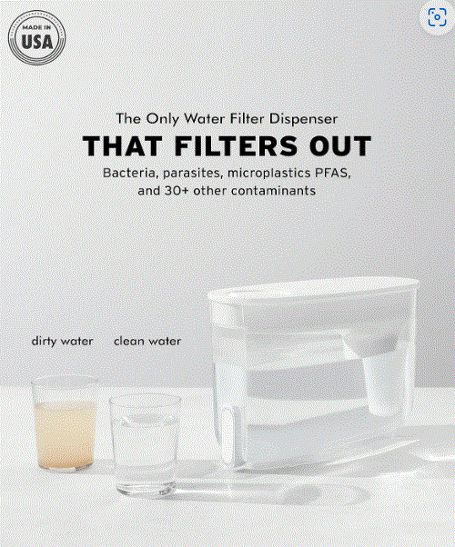 LifeStraw Home Water Filter Dispenser 18 Cup Midnight Blue Bacteria/Parasites