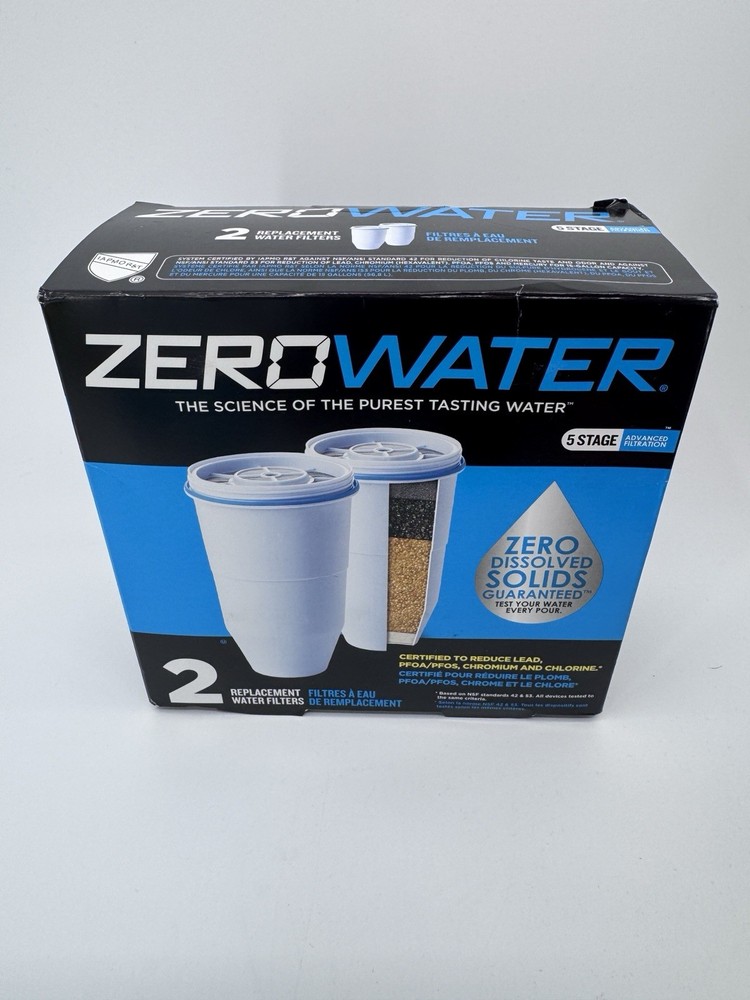 Zero Water 5 Stage Advanced Filtration 2 Pack Replacement Water Filters ZR-017