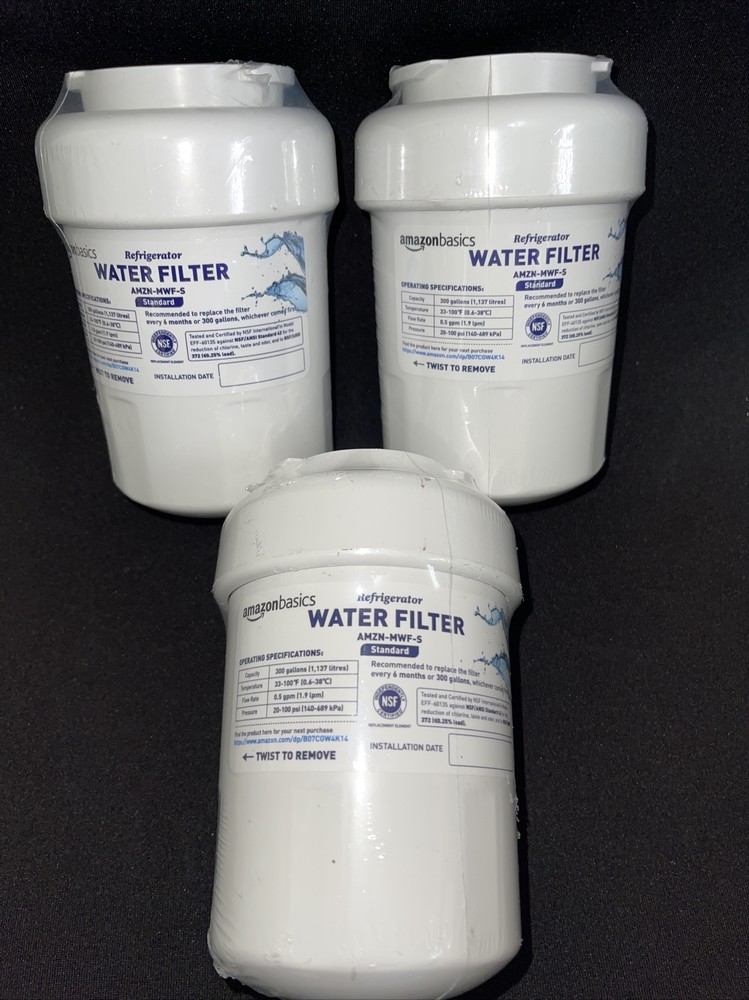 3 Pack GE Amazon Basics Refrigerator SmartWater MWF AMZN-MWF-S Water Filter