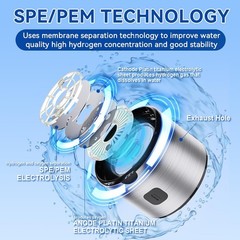 Hydrogen Water Bottle Generator Portable 460ml Rechargeable SPE PEM Ionizer Fast