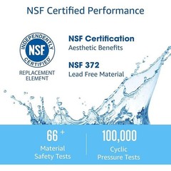 NSF Certified Water Filter Lead-Free Coconut Carbon Compatible W/ GE Models New
