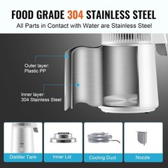 Countertop Distilled Water Machine 1.1 Gallon BPA Free Plastic Container
