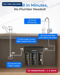 Waterdrop TSB 8 Layer Under Sink Water Filter, Reduces PFAS, PFOA/PFOS, Fluoride