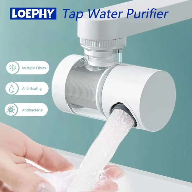 Stainless Steel Faucet Water Filter with 720 Degree Rotating Nozzle