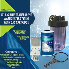 10″ Big Blue Transparent Whole House System with 4.5×10” GAC Filter