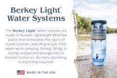Berkey Light Water Filter w/ 2 Black Berkey Elements – NEW