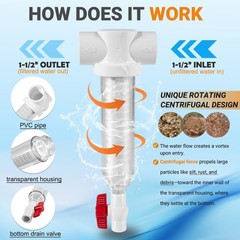 For Rusco 100 Mesh Spin Down Sand Separator/Sediment Water Filter System, 50 GPM