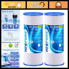 10″ x 4.5″ Whole House Sediment Water Filter Replacement – 5 Micron, 2 Pack for