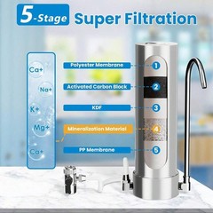 Healthy Minerals Enriched Water Filtration , 5-Stage 8000 Gallons Faucet Water