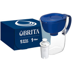 Smartlight Water Filter Pitcher, 10-Cup BPA-Free, Mazarine Blue, 2-Month Filter