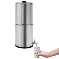 8.5L Gravity-Fed Water Filter Countertop Water Purification System w/2 Filters