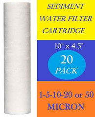20 Pack 4.5″ x 10″ Sediment Cartridge Spun Polypropylene Water Filter