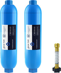 Rv/Marine Water Filter with 1 Flexible Hose Protector, Greatly Reduces Bad Taste