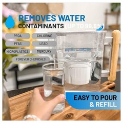 Pure Filter Pitchers for Drinking Water, 10 Cup 150 Gallon Filter, Tritan BPA…