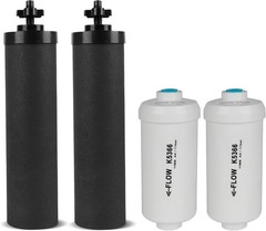4 Pack Set-Berkey PF-2 Fluoride Water Filters and Berkey Black Carbon BB9-2