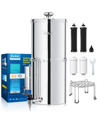 8-Stage Gravity Water Filtration System 3.0 Gallon – 304 Stainless Steel Counter