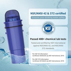 Overbest NSF 42 Water Filter for PUR Pitchers – 3 Count, Taste & Odor Reduction