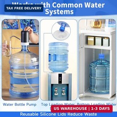 5 Gallon Water Jug Cap, 3 Pack Reusable Silicone Caps, Fits Most 2-5 Gallon Wate