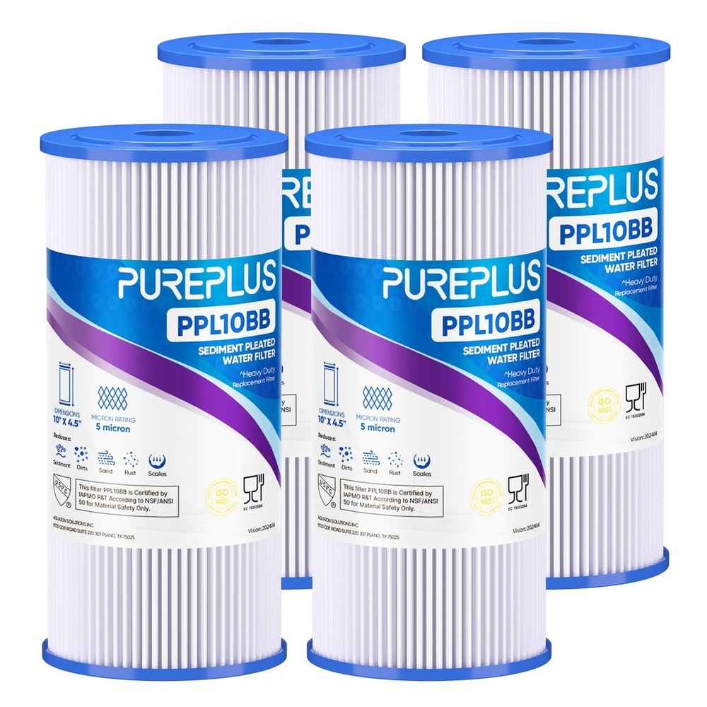 10″ x 4.5″ Whole House Pleated Sediment Filter for Well Water, Fit for GE FXHSC