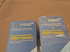 2 PACK ICEPURE RWF1000A-S replacement water filters in new sealed boxes