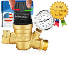 RV Water Pressure Regulator for RV Camper. Brass Lead-free Adjustable Water Pres