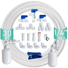 NSF Certified 1/4″ Push-to-Connect Fittings & 30ft Water Tubing for RO Systems