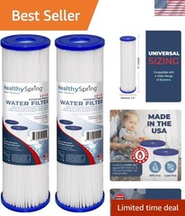 5 Micron Whole House Sediment Filter – 10×2.5 In, 2-Pack for Clean Water Flow
