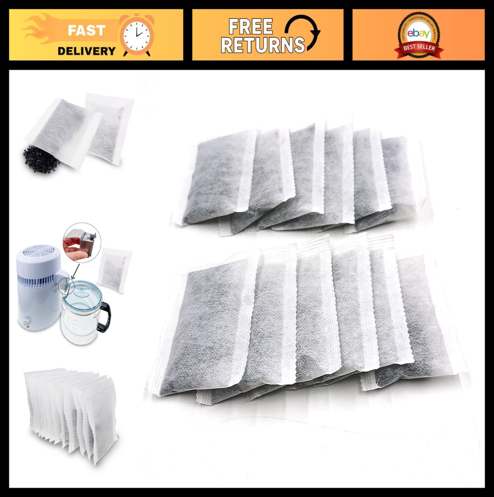 12 Pack Activated Charcoal Filters – Coconut Shell Carbon Sachets for Distillers