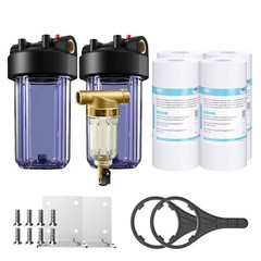 SimPure 10″ Clear Whole House Water Filter Housing Filtration System PP Sediment