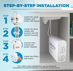 Ivation H2O 1000 GPD, Reverse Osmosis Under Sink, Tankless Water Purifier (NEW)