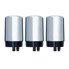 (3 PACK) Brita Chrome Replacement Water Filter for Faucet Mount Chrome Set