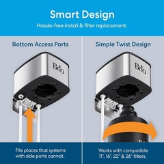Brio Under Sink Drinking Water Filter 3-Stage 0.5 Micron w/ Faucet System