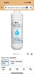 1 NEW SEALED BOX LG LT 1000P Refrigerator Water Filter Replacement 6 ADQ747935