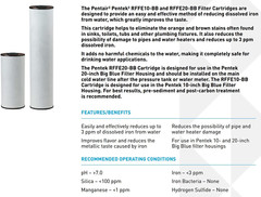 Water Filter Whole House Radial Flow Iron Reduction Cartridge 20 X 4.5 In White