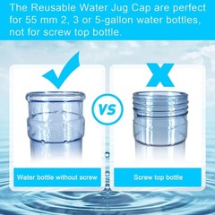 Water Jug Caps 5 Gallon Reusable Silicone – Strong Sealing no Spill Top blue