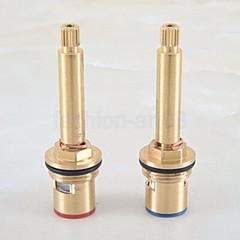 2Pcs Brass Replacement ceramic disc tap cartridges valve hot cold fba503