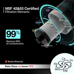 Under Sink Water Filter System, NSF/ANSI 53&42 Certified, Remove 99.99% Chlor…