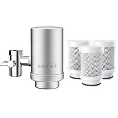OEMIRY NSF/ANSI 42 Certified Faucet Water Filtration, Steel (4 Filters Included)