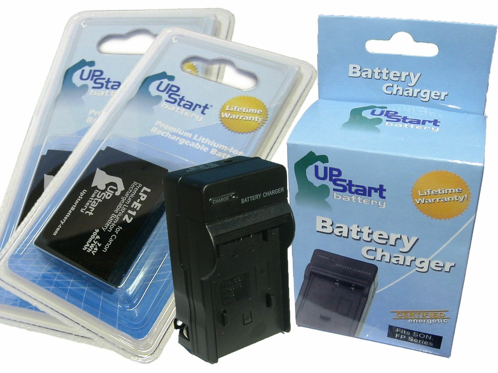 2x Battery + Charger for Canon SL1 Digital Camera (900mAh, 7.4V, Lithium-Ion)