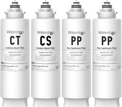 TSC under Sink Water Filter Replacement, 1-Year Replacement Pack, 4-Pack (2 X TS
