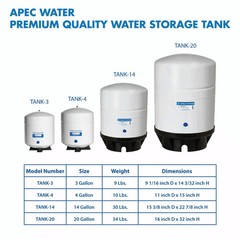 14 Gallon Pre-Pressurized Reverse Osmosis Water Storage Tank Large Capacity