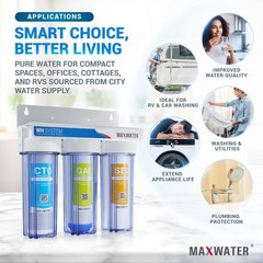 3 Stage (Good for City Water) 10 inch Standard Water Filtration System for Wh…