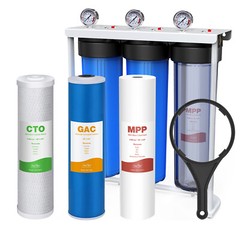 Whole House Water Filter System 3Stage 20″x4.5″ City/Well/Pool Water Filtration