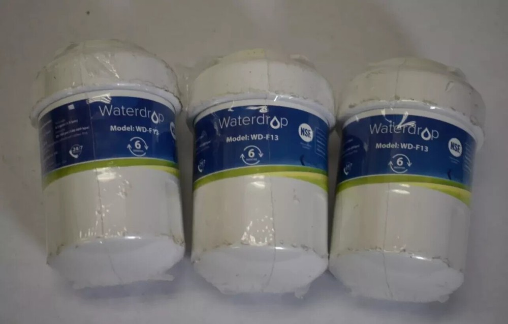 Lot of 3 Waterdrop WD-F13 Refrigerator Water Filter Replacement 0.5gpm (f-1)