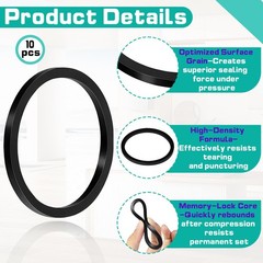 10 Pack 007-007RP Rubber Flange Gasket Seals, Heavy-Duty High-Temperature Hig…