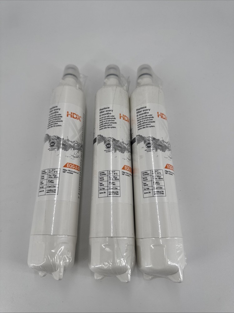 Lot of 3 HDX EQG-2-S Refrigerator Water Filter for GE Model RPWFE Fast Shipping.